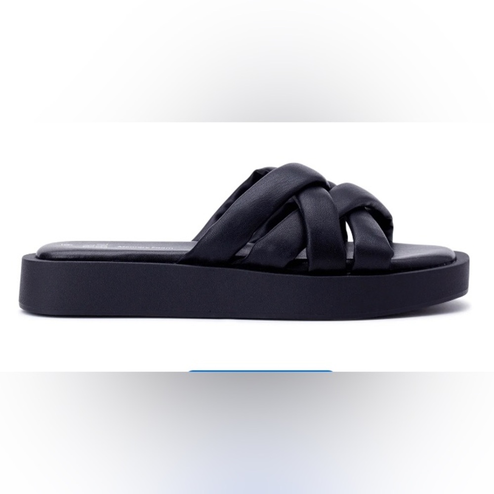 TIME and TRU Demi Wedge Sandals Size 7.5 Black Comfort Memory Foam New
